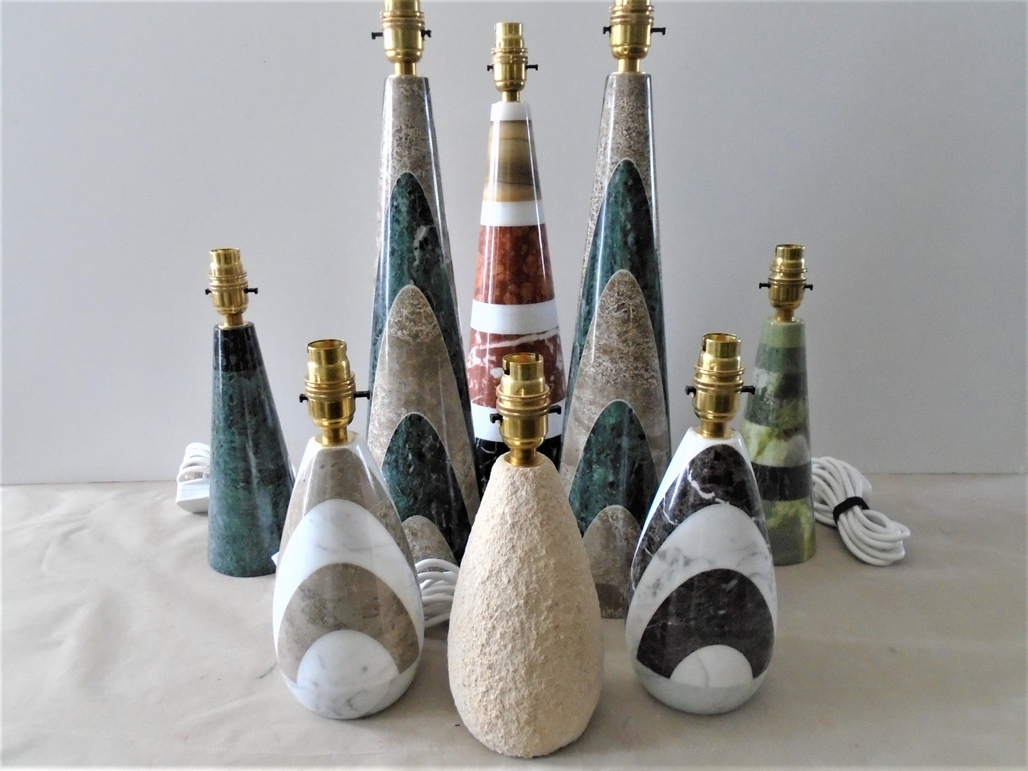 A Tear Drop Shaped Marble Table Lamp