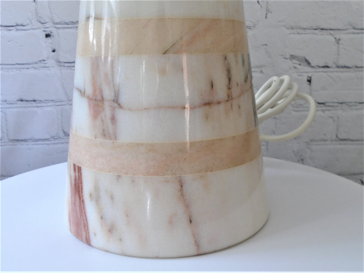 A Conical Marble Table Lamp