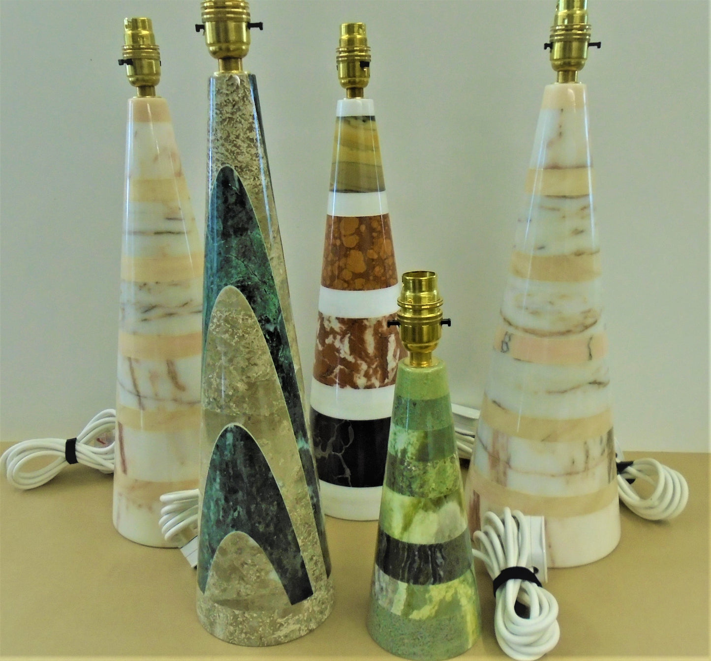 A Conical Marble Table Lamp