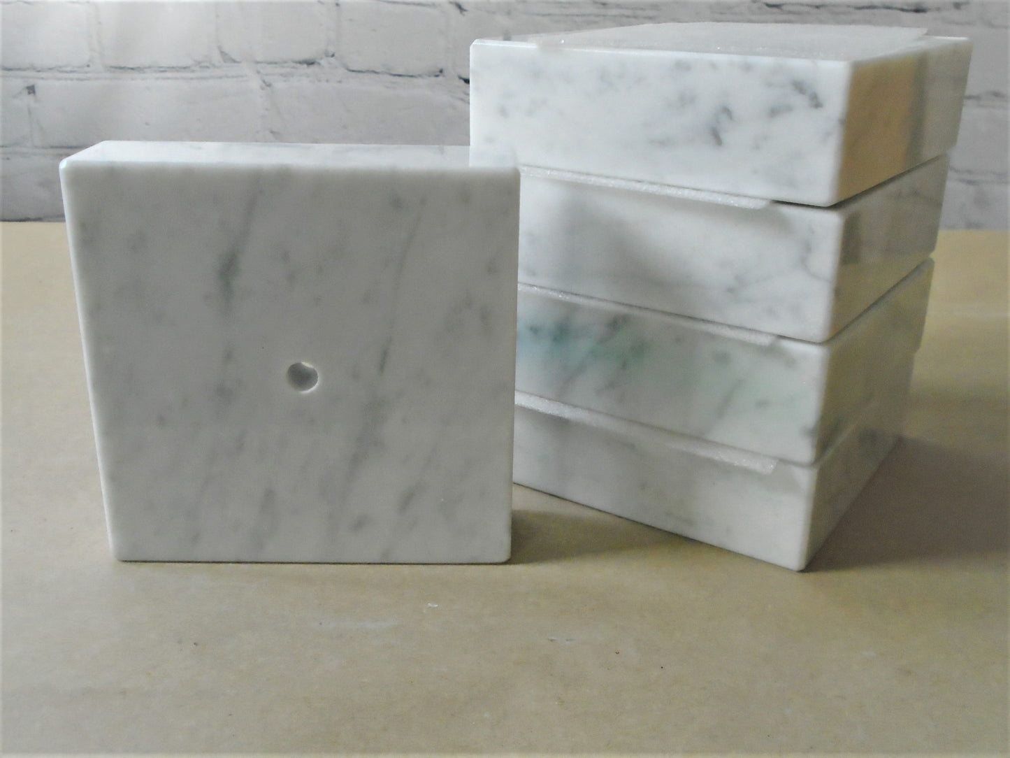 Carrara Marble Bases. 5 pieces