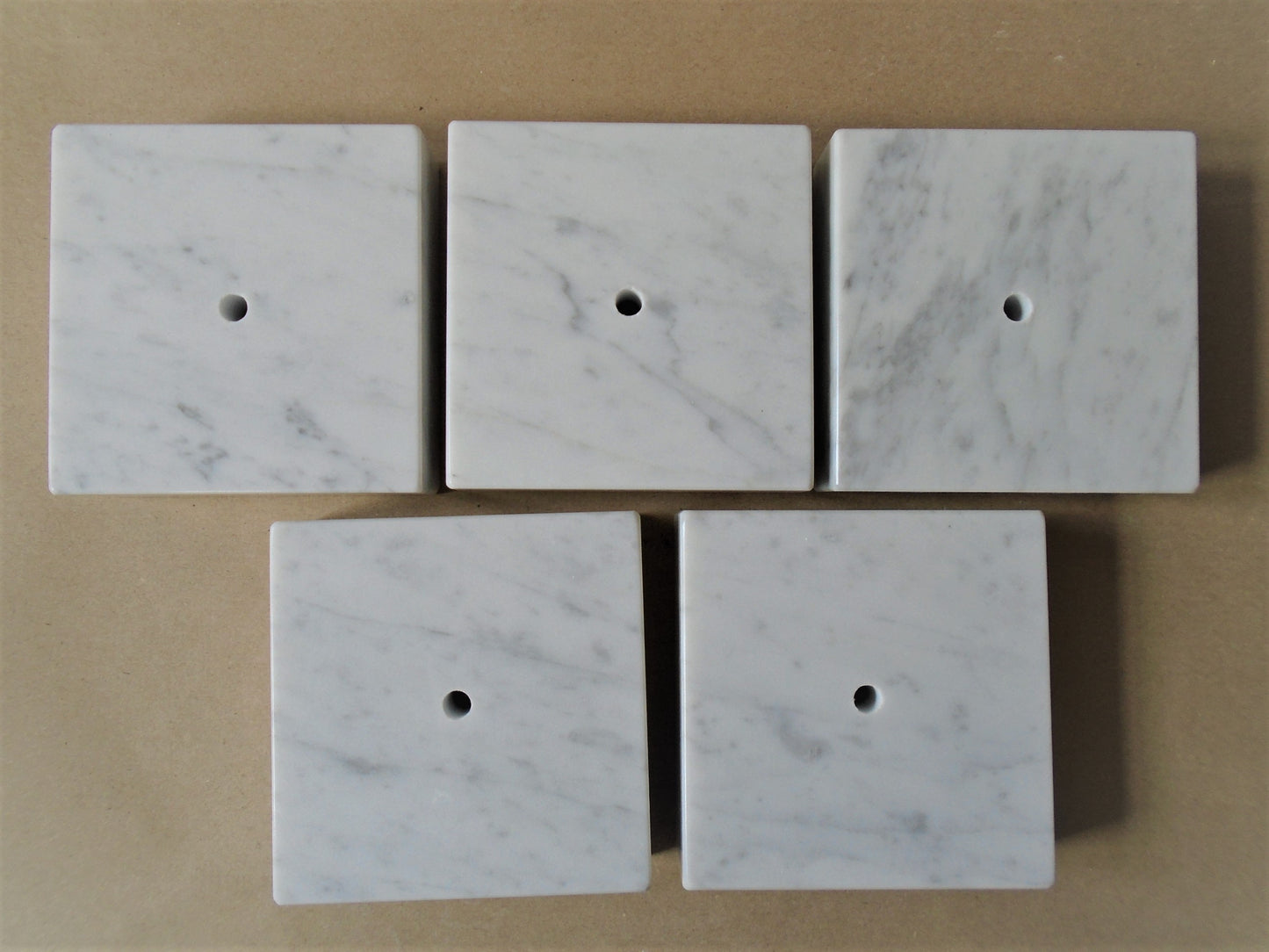 Carrara Marble Bases. 5 pieces