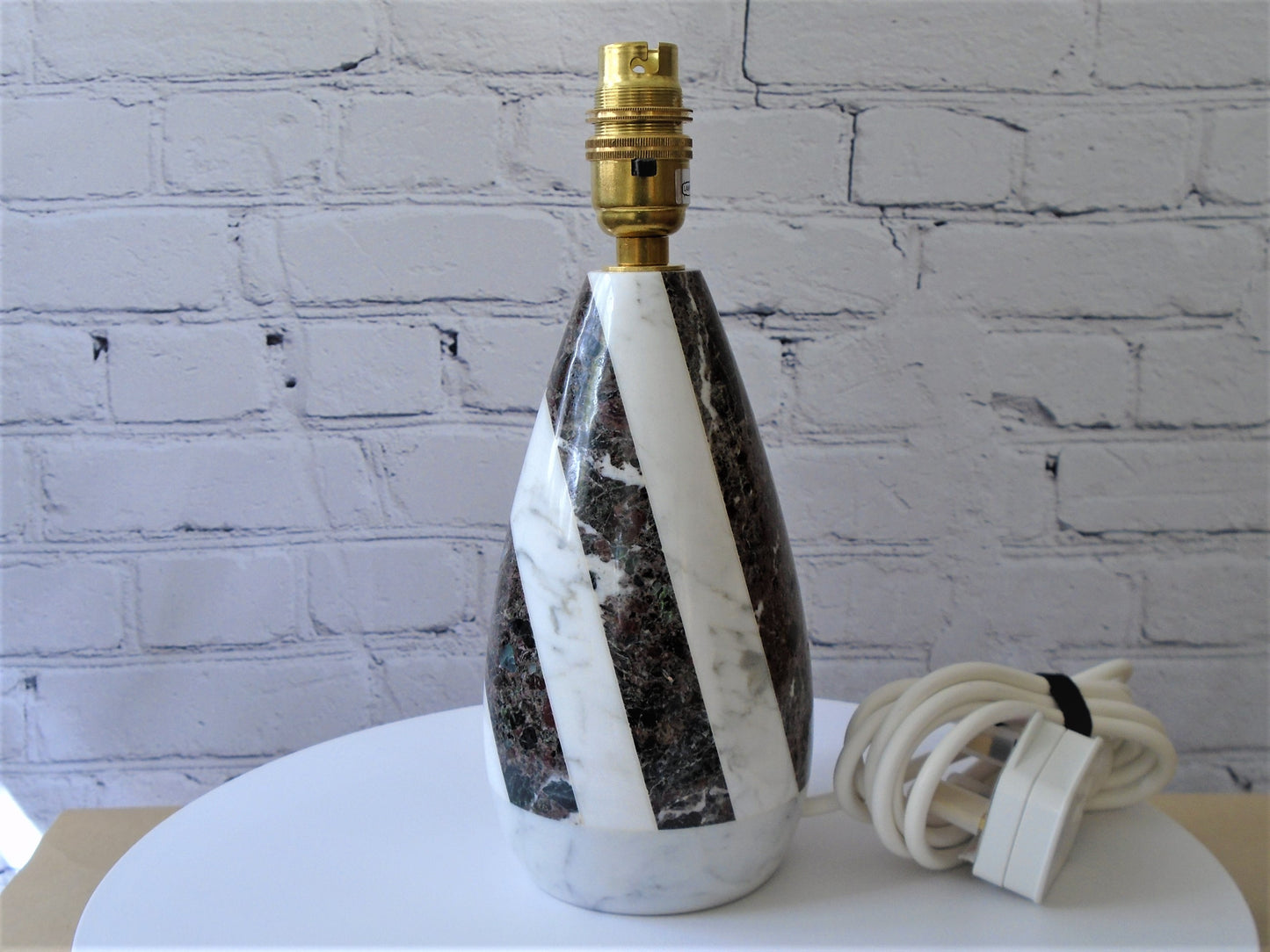 A Marble Tear Drop Lamp Base