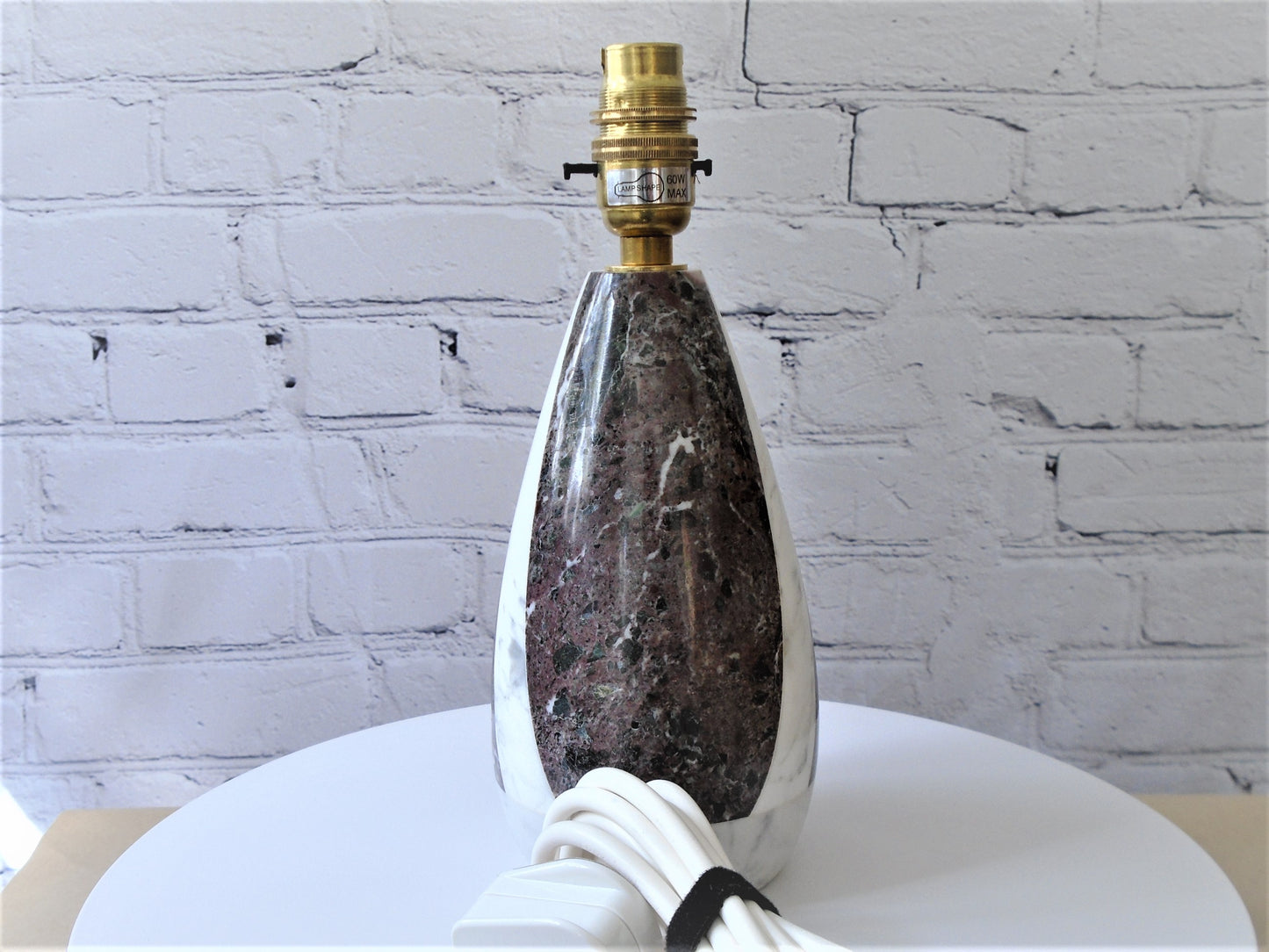 A Marble Tear Drop Lamp Base