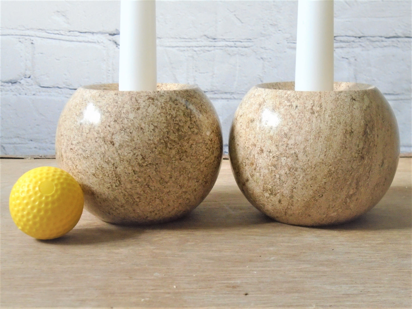 A pair of Ancaster Weatherbed Candle Holders