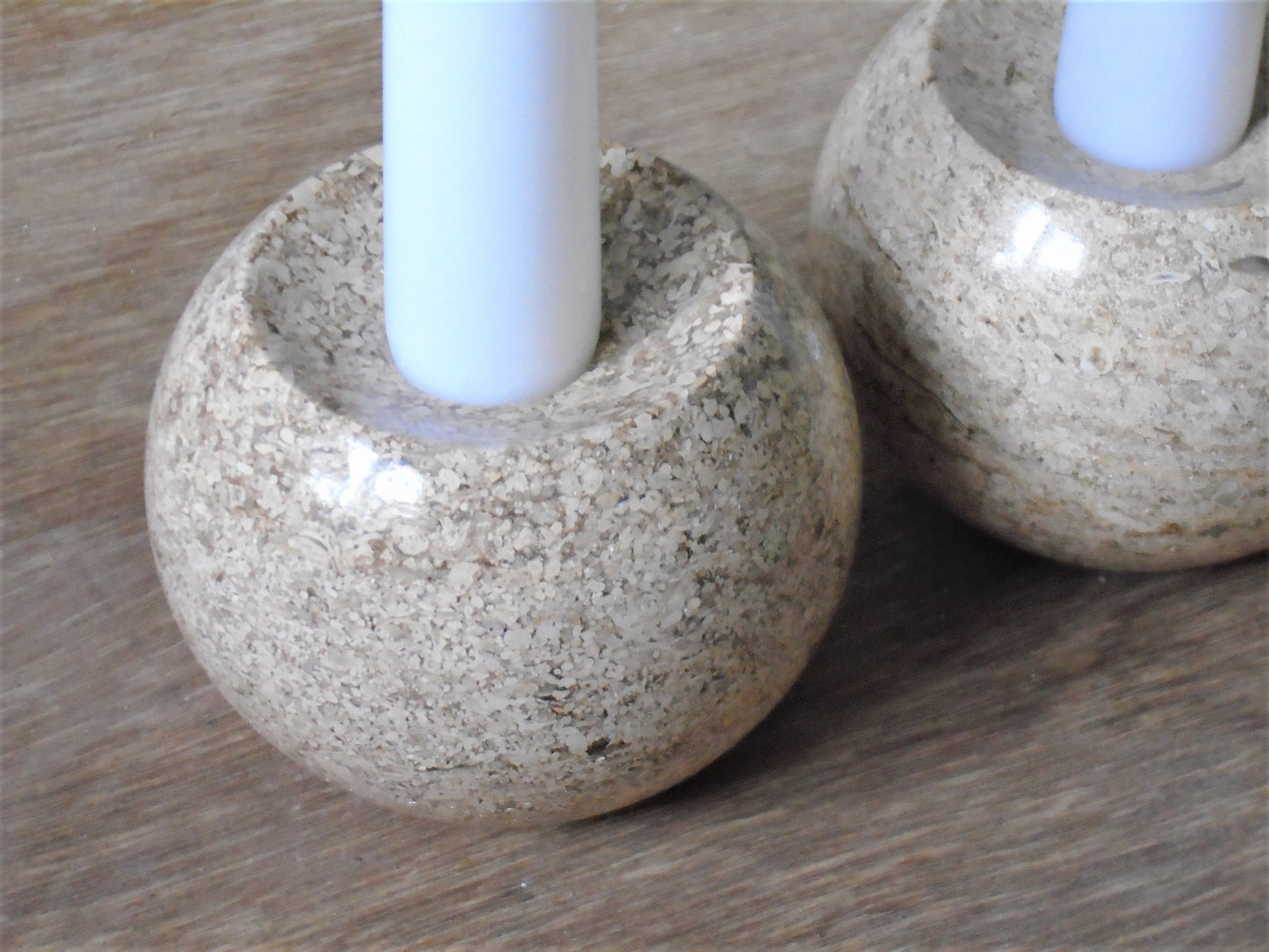 A pair of Ancaster Weatherbed Candle Holders