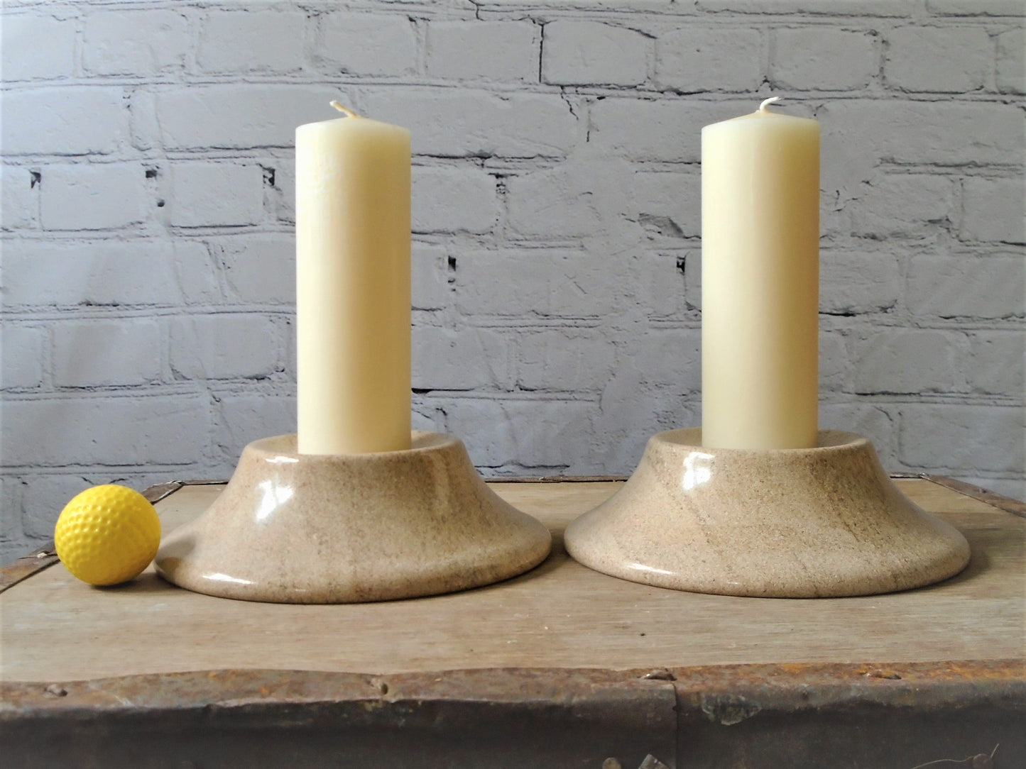 A Pair of Ancaster Weatherbed Candle Holders