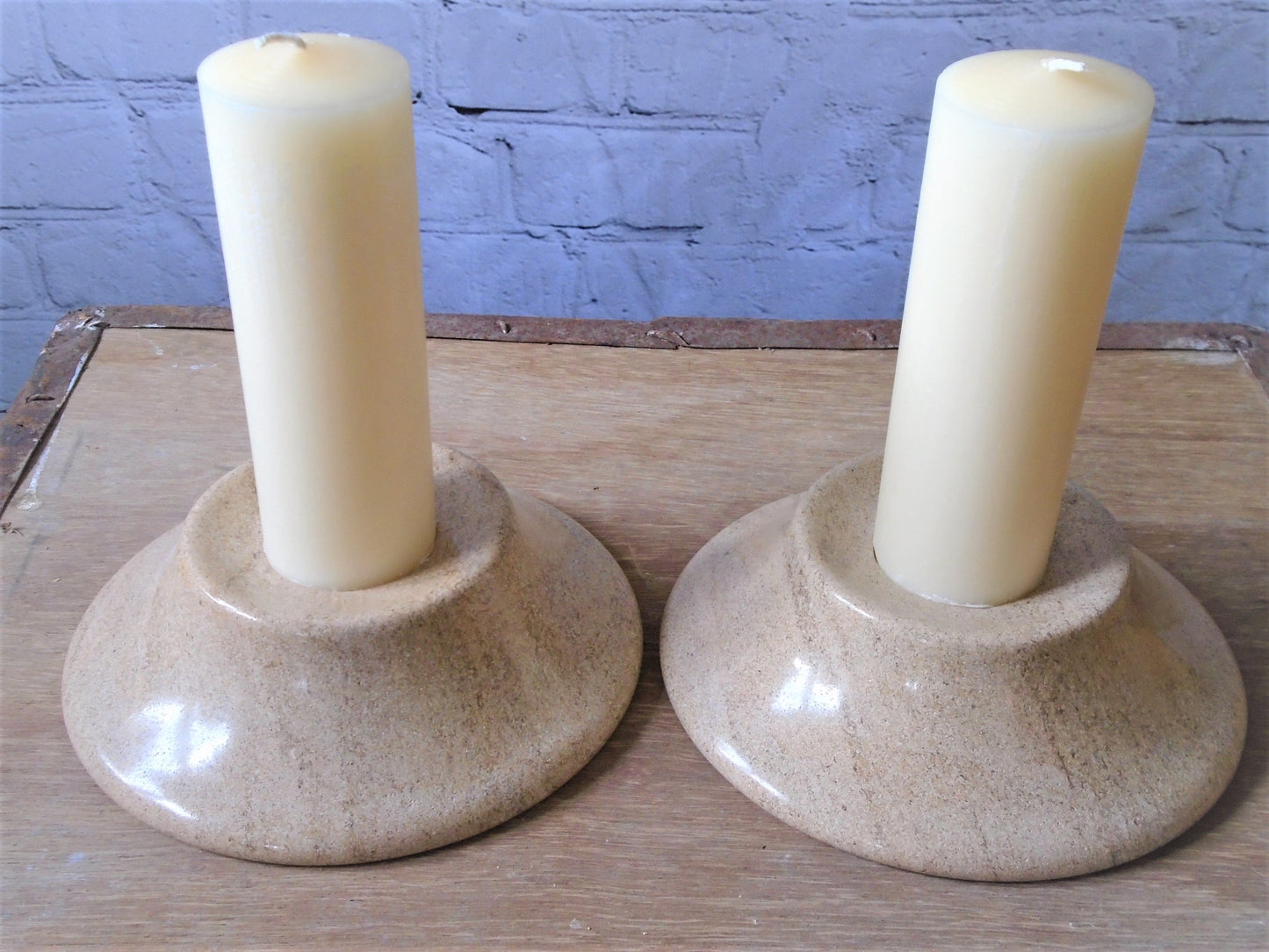 A Pair of Ancaster Weatherbed Candle Holders