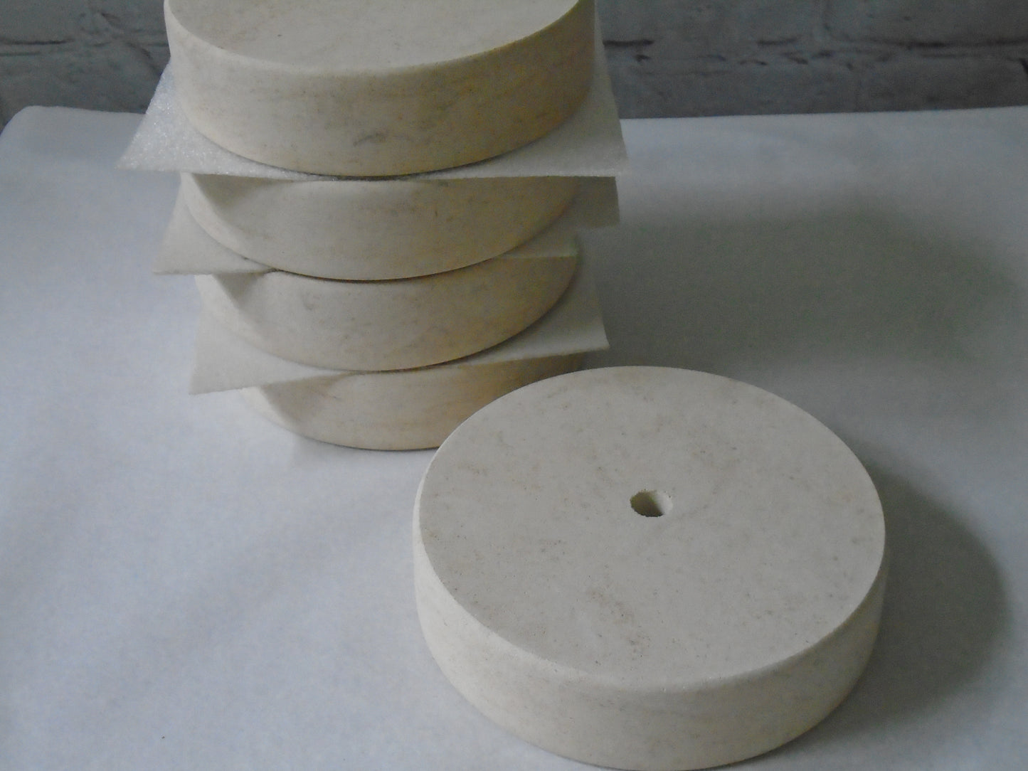 Ancaster Hard White Limestone Bases. 5 pieces