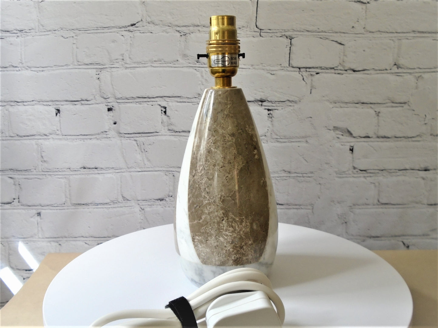 A Tear Drop Shaped Marble Table Lamp