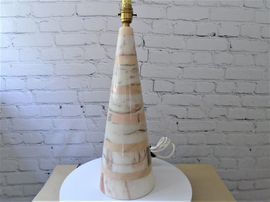 A Conical Marble Table Lamp