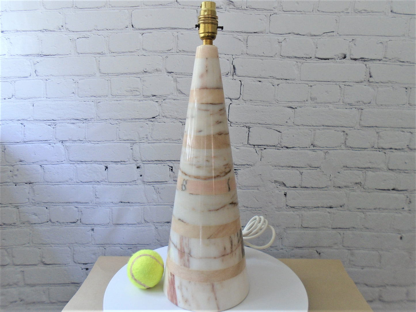 A Conical Marble Table Lamp
