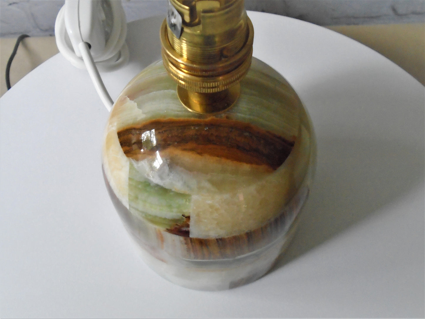 A Small Onyx Marble Bedside/Table Lamp base