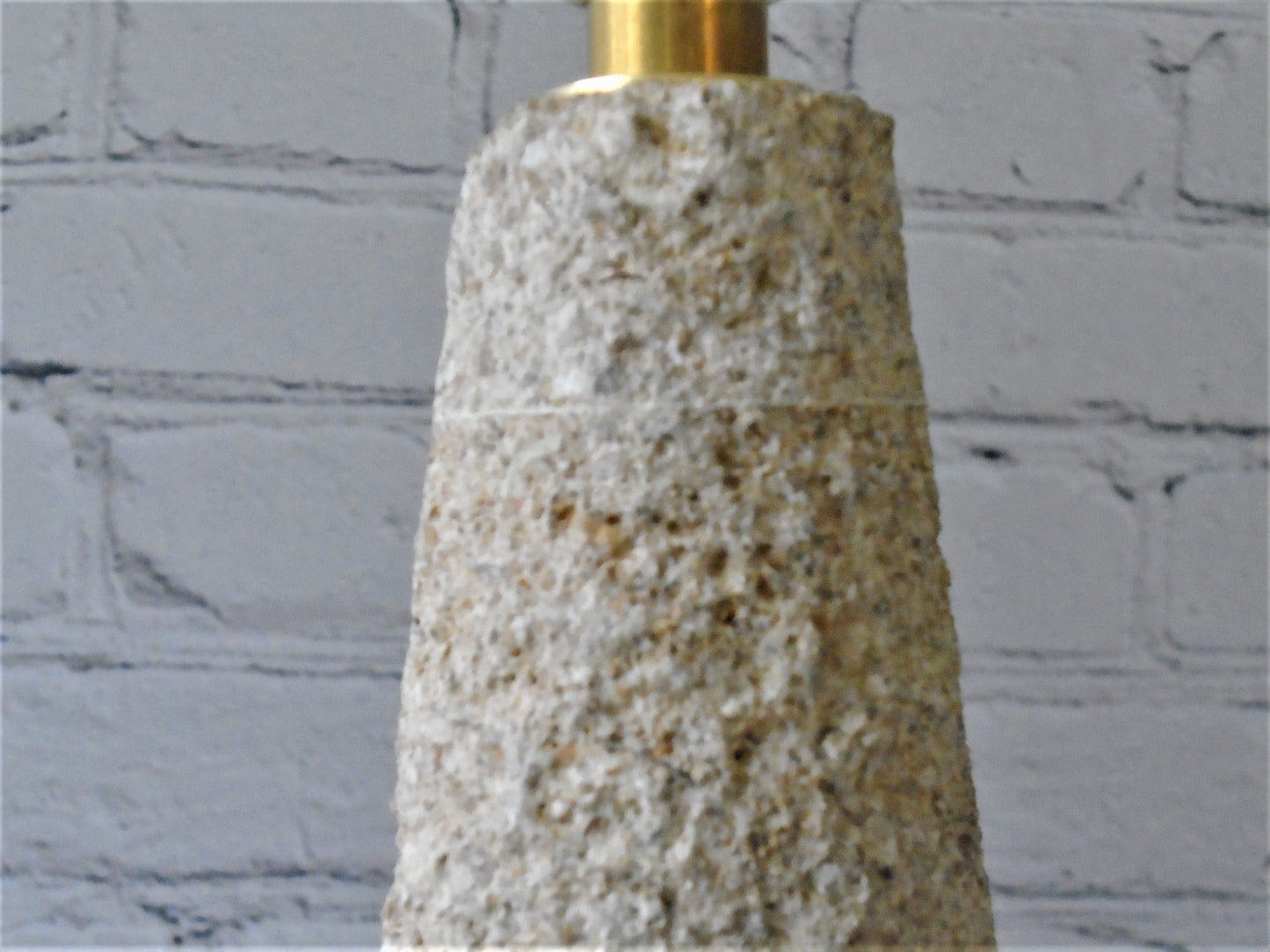 Conical Stone Lamp Base with a Rustic Textured Finish