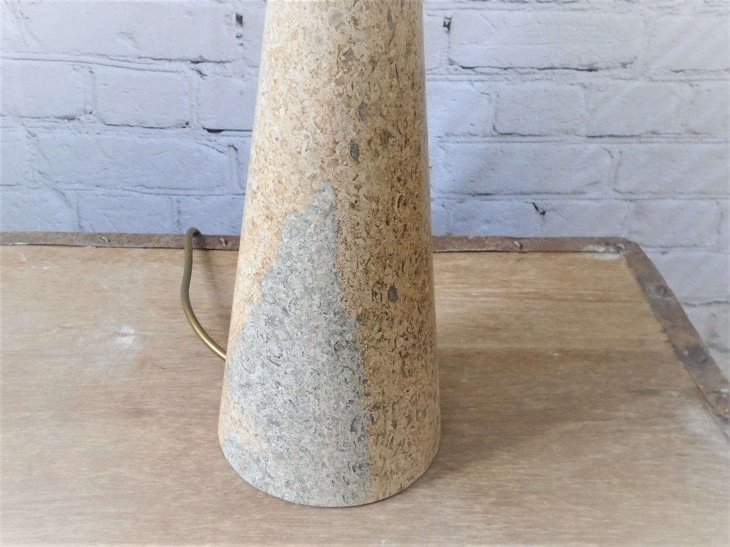 A Conical Polished Limestone Lamp Base