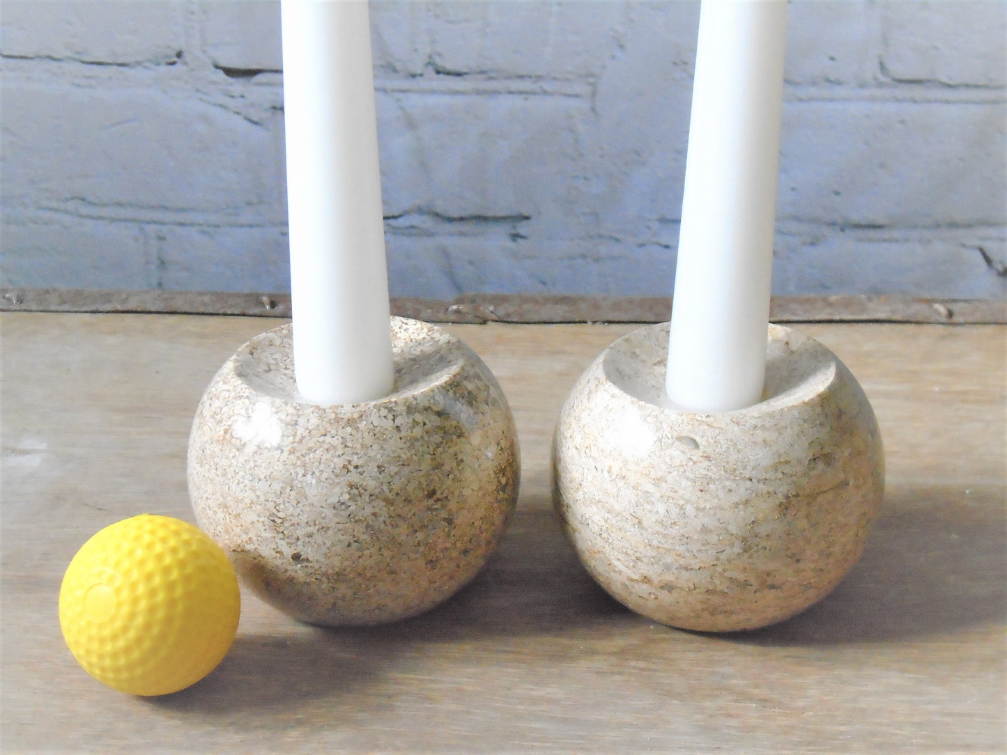 A pair of Ancaster Weatherbed Candle Holders