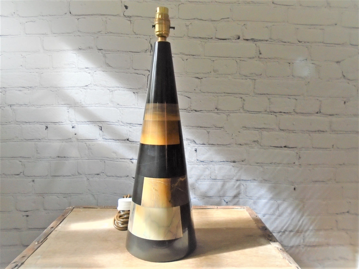 Art Deco Style Conical Marble Table Lamp