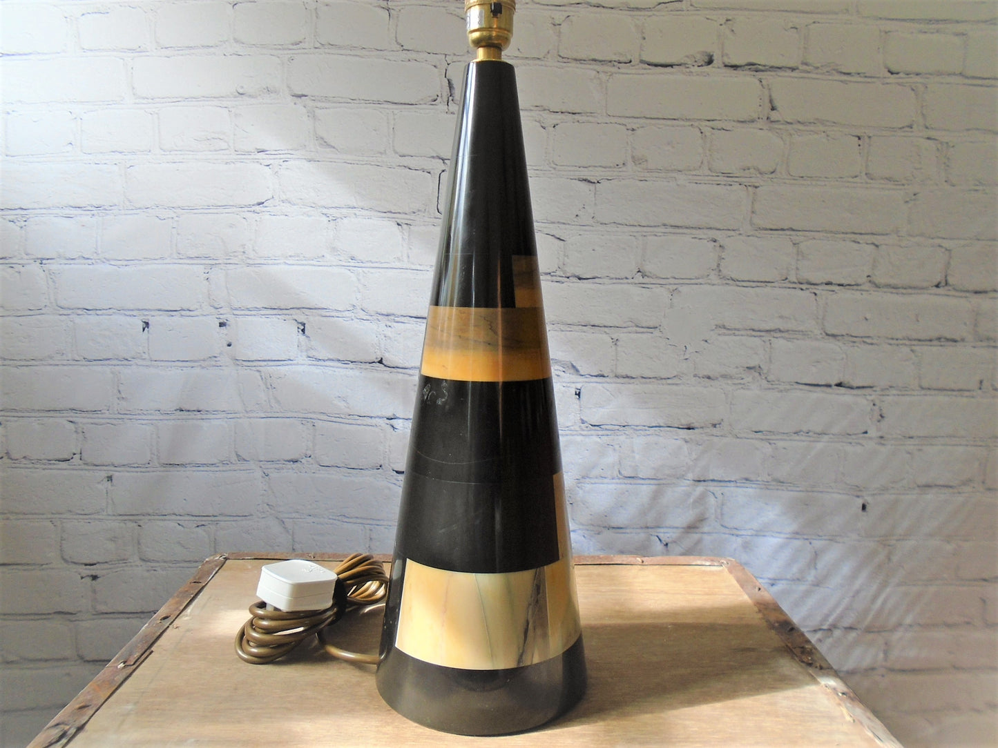 Art Deco Style Conical Marble Table Lamp
