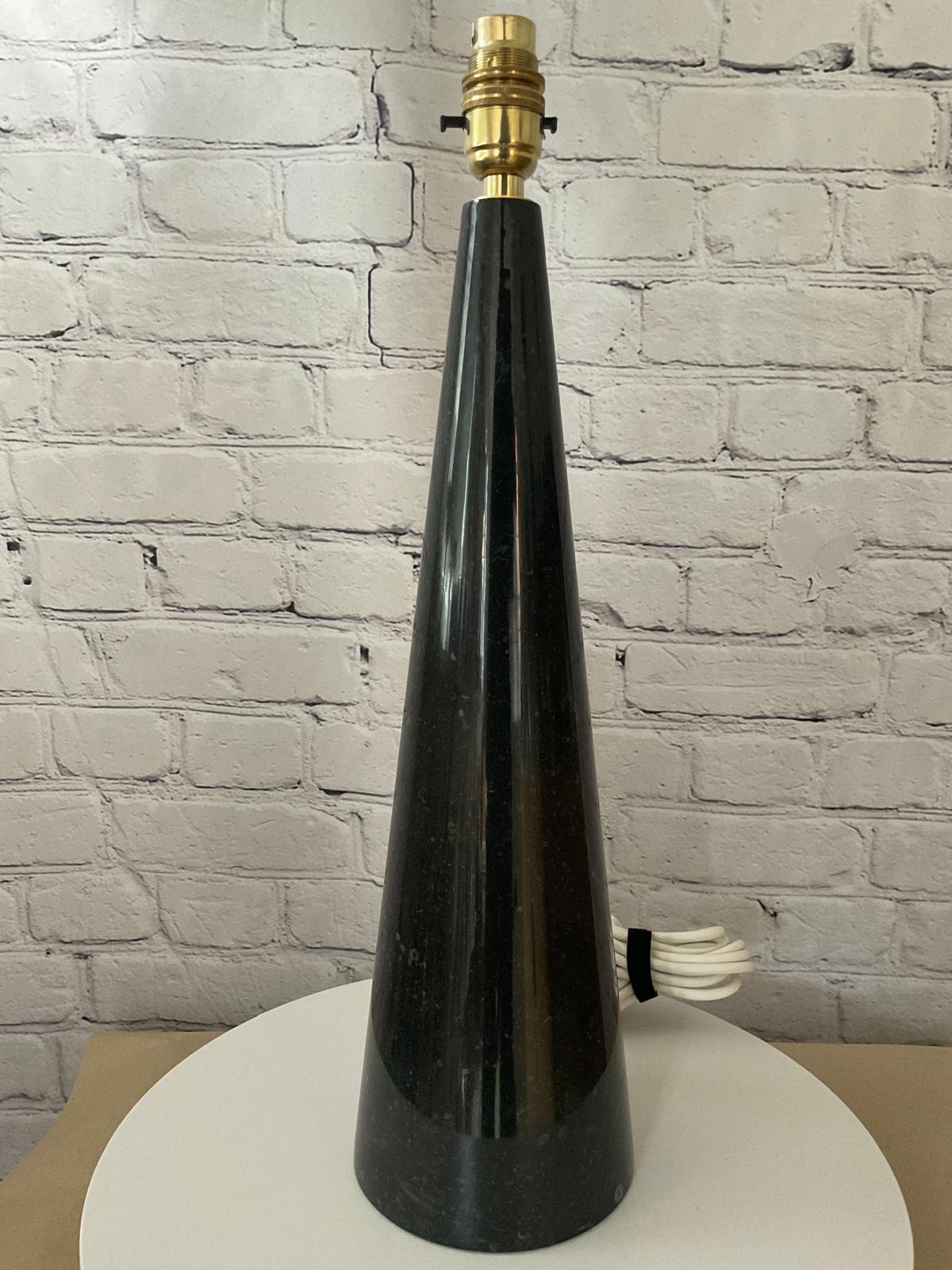 A Kilkenny Fossil Marble Cone Lamp Base