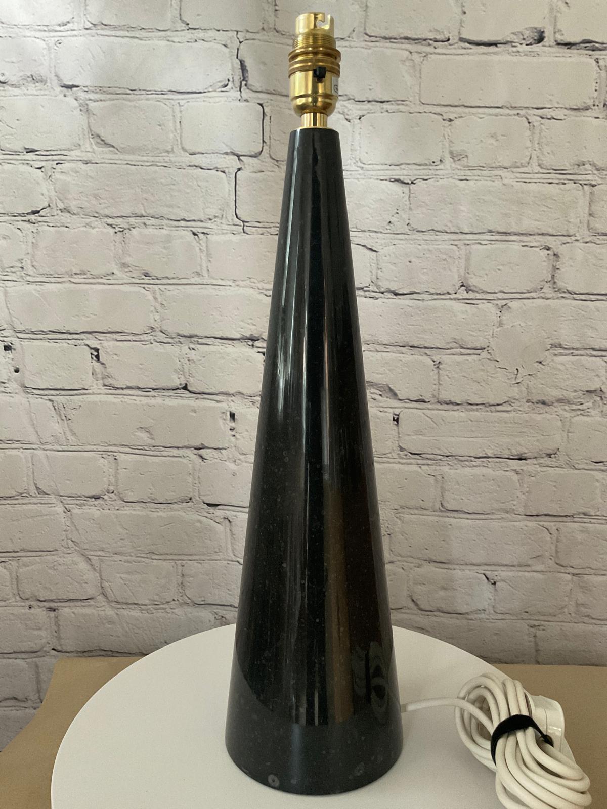 A Kilkenny Fossil Marble Cone Lamp Base