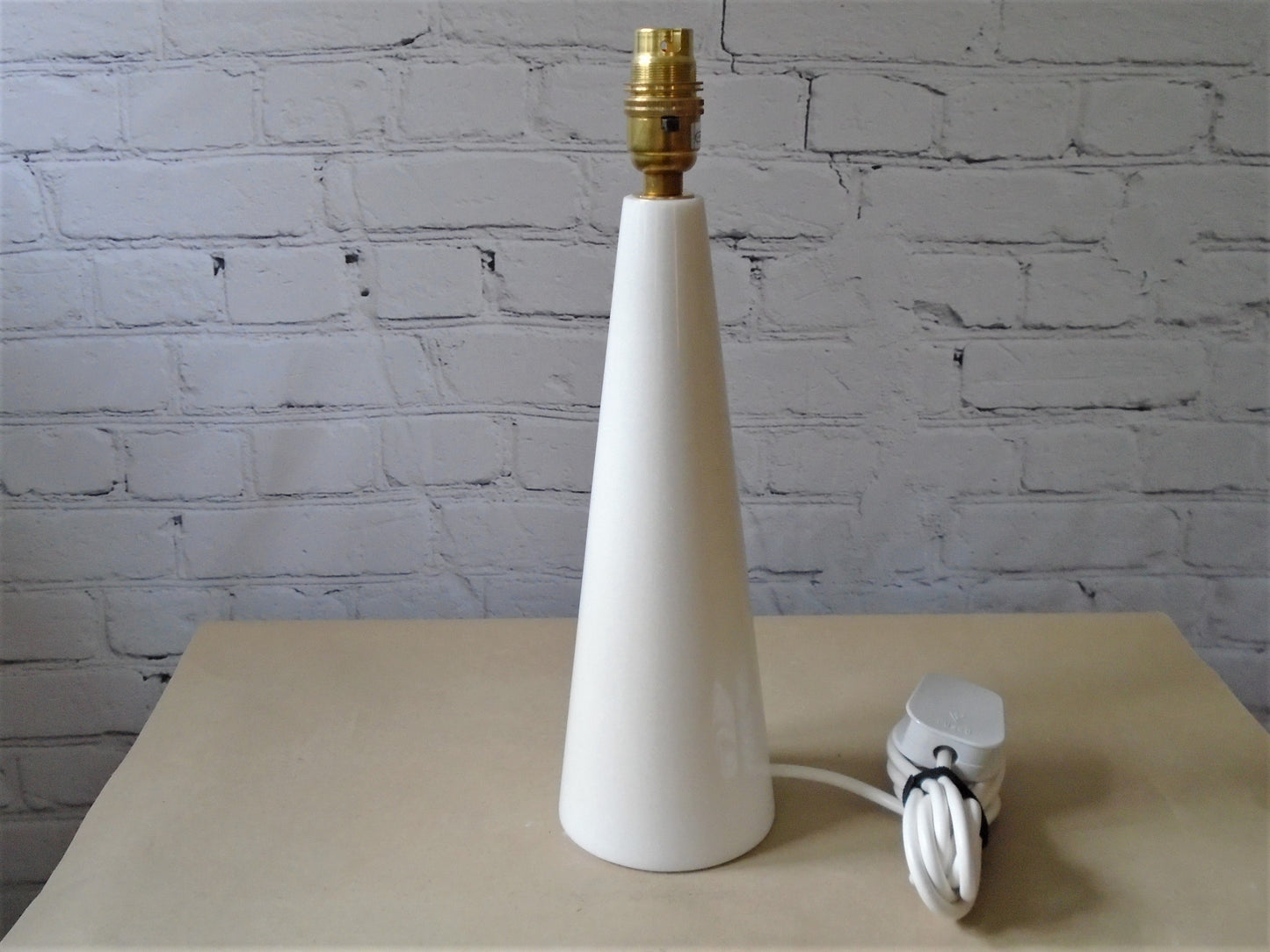 A Conical White Marble  Lamp Base