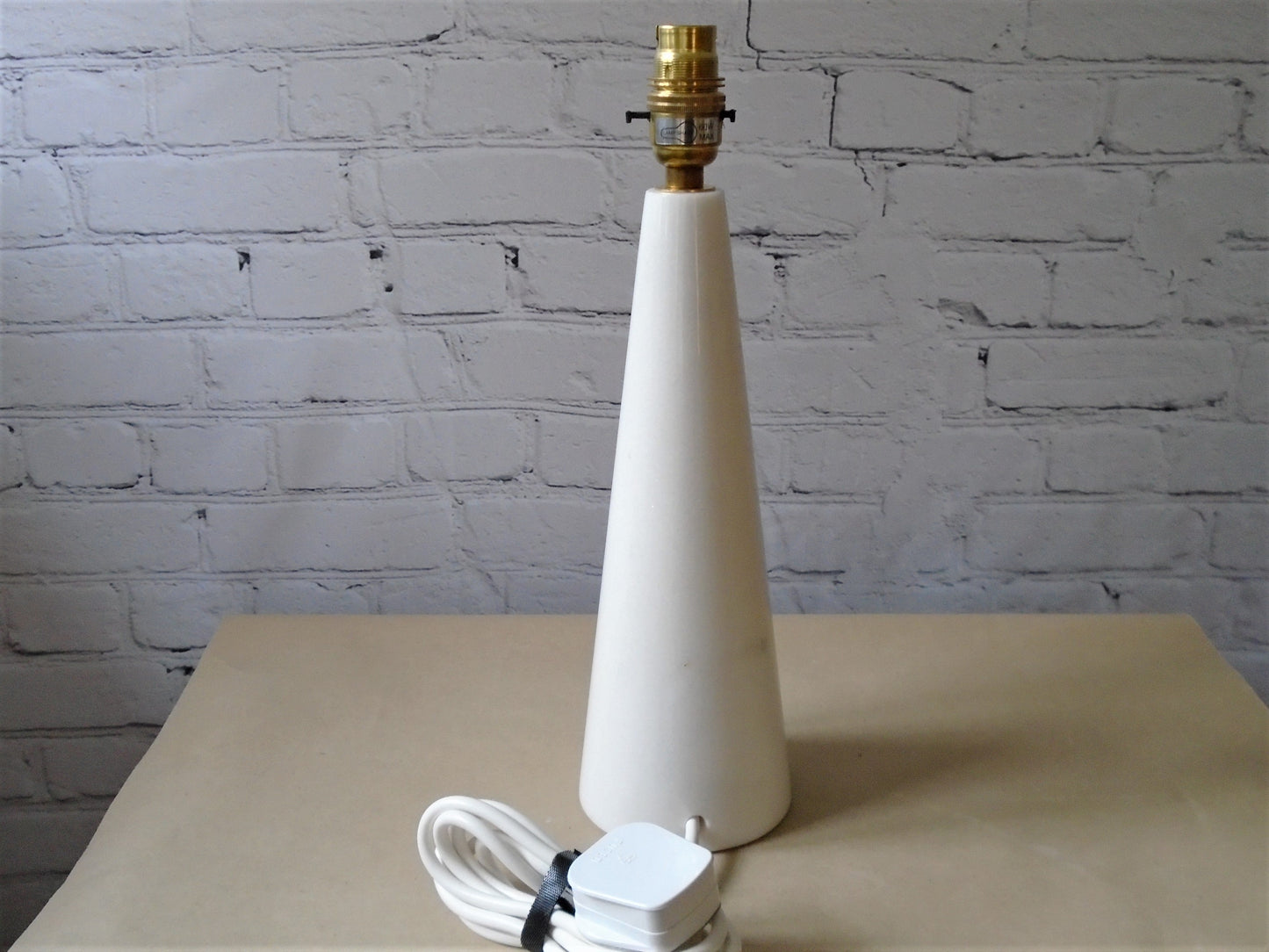 A Conical White Marble  Lamp Base